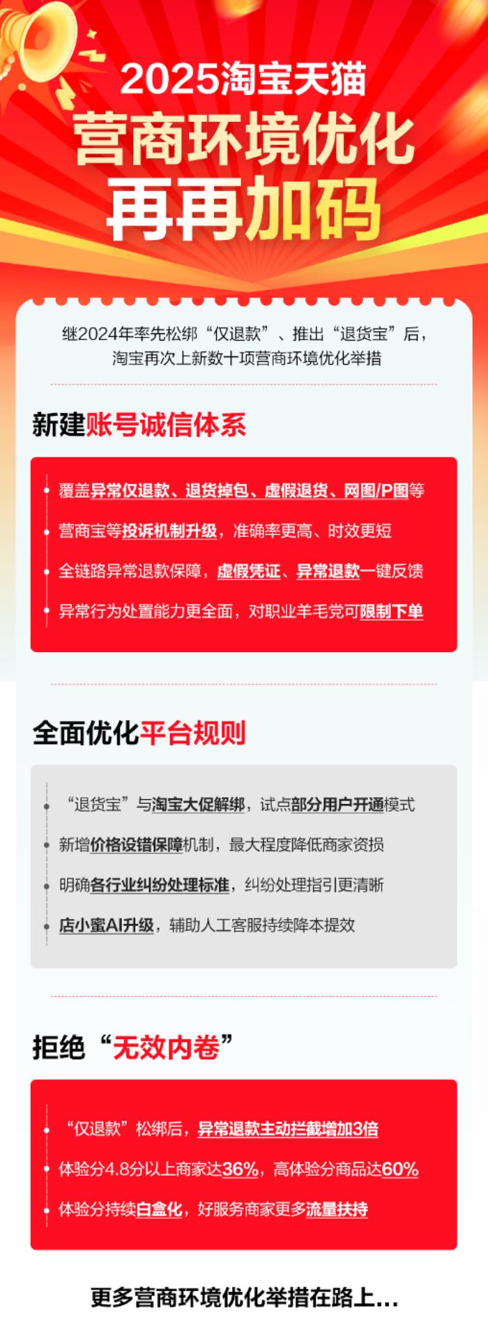 淘宝天猫官宣建立账号诚信体系等数十项举措,含店小蜜AI产品升级